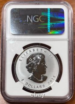 2014 Canada Maple Leaf Silver $5 Reverse Proof NGC PF70, free shipping