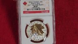 2014 Canada S$4 Gilt Silver Maple Leaf Reverse Proof NGC PF 69