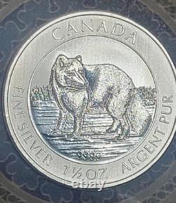 2014 Canada Silver 1.5 oz Wolf $8 Coin BU. 9999 Fine Canadian Wildlife Series