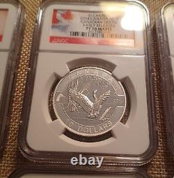 2014 Canada Silver $10 NGC PF70 Matte Early Release Bison Goose Moose Cowboy Ski