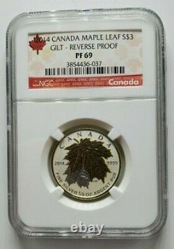 2014 Canada Silver Maple Leaf Gilt Reverse Proof Set NGC Set of 5 Coins