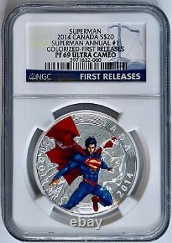 2014 Canada Superman Annual #1 $20 NGC PF69UCAM Colorized Coin Comic Cover FR