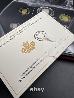 2014 Canada WW1 100th Anniversary Silver Dollar Proof Set with Box & COA