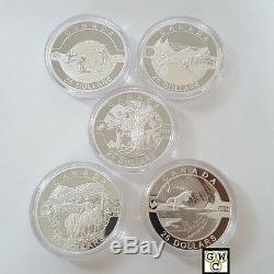 2014 O' Canada- $25.9999 Fine Silver Proof set of 5 coins in Wooden Case(OOAK)