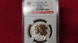 2014 Reverse Proof $4 Silver Maple Leaf Incused Gold Gilt Canada PF69 NGC