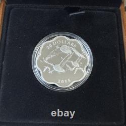 2015 $20 Canada Goose Master of the Sky 99.99% Pure Silver Scalloped Shape Proof