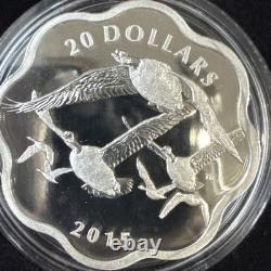 2015 $20 Canada Goose Master of the Sky 99.99% Pure Silver Scalloped Shape Proof