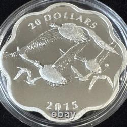 2015 $20 Canada Goose Master of the Sky 99.99% Pure Silver Scalloped Shape Proof