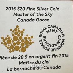 2015 $20 Canada Goose Master of the Sky 99.99% Pure Silver Scalloped Shape Proof