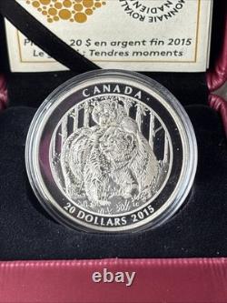 2015 $20 Canadian 1oz Silver Grizzly Bear Togetherness (proof)