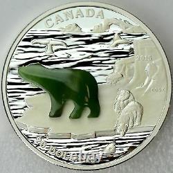 2015 $20 Polar Bear with Jade Insert Canadian Icons 99.99% Pure Silver Proof