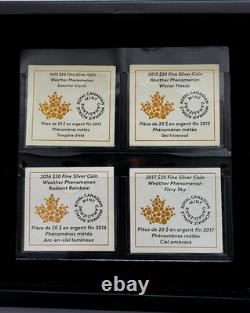 2015-2017 Canada Weather Phenomenon 1 oz $20 4-Coin Colorized Silver Proof Set