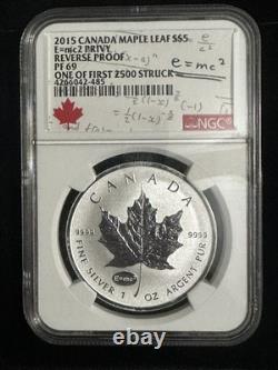 2015 $5 Canada Silver Maple Leaf NGC PF69 E=mc2 Privy Rev Proof