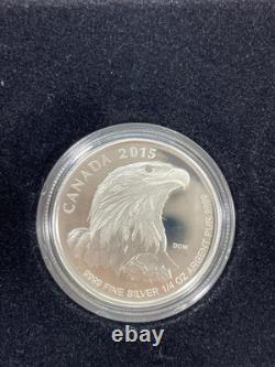 2015.999 Silver Fractional Set 4pc Proof-Like Bald Eagle, Canadian Mint 1.85ozt