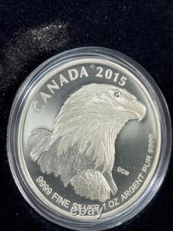 2015.999 Silver Fractional Set 4pc Proof-Like Bald Eagle, Canadian Mint 1.85ozt