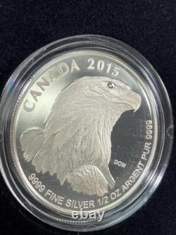 2015.999 Silver Fractional Set 4pc Proof-Like Bald Eagle, Canadian Mint 1.85ozt