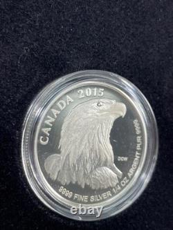 2015.999 Silver Fractional Set 4pc Proof-Like Bald Eagle, Canadian Mint 1.85ozt