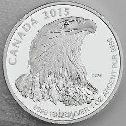 2015 Bald Eagle 99.99% Pure Silver 4-coin Fractional Proof Set, $2, $3, $4, $5