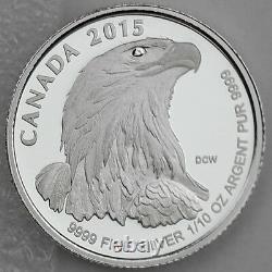 2015 Bald Eagle 99.99% Pure Silver 4-coin Fractional Proof Set, $2, $3, $4, $5