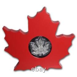2015 Canada 1 oz Silver $20 Proof Maple Leaf Shaped Coin
