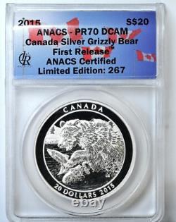 2015 Canada $20 Grizzly Bear The Catch & Togetherness 2 Coin Silver Set PR70