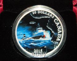 2015 Canada $20 Lost Ships In Canadian Waters S. S. Edmund Fitzgerald Silver Coin