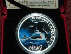 2015 Canada $20 Lost Ships In Canadian Waters S. S. Edmund Fitzgerald Silver Coin