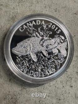 2015 Canada $20 NA Sportfish. 999 Silver 1 oz, Trout, Walleye, Pike Gem Pr, OGP