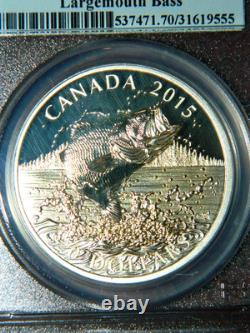 2015 Canada $20 North American Sportfish Largemouth Bass Pcgs Pr70 Dcam Fs +ogp