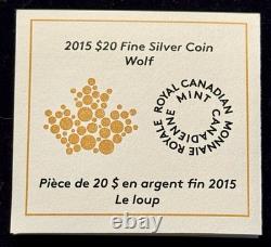 2015 Canada $20 Proof Colorized 1oz Silver Wolf Coin