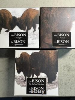 2015 Canada $20 The Bison. 999 Silver 1 oz, 3 Piece Set Gem Proof, OGP