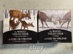2015 Canada $20 The White Tailed Deer. 999 Silver 1 oz, 2 Pcs, Gem Proof, OGP