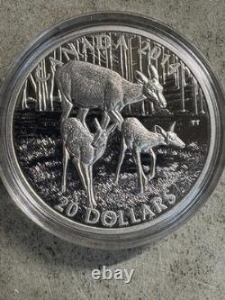2015 Canada $20 The White Tailed Deer. 999 Silver 1 oz, 2 Pcs, Gem Proof, OGP