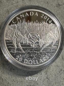 2015 Canada $20 The White Tailed Deer. 999 Silver 1 oz, 2 Pcs, Gem Proof, OGP