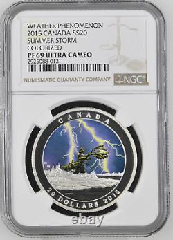 2015 Canada $20 Weather Phenomenon Summer Storm Ngc Pf70uc Coin Black Light