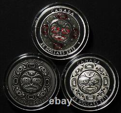 2015 Canada $25 Singing Moon Mask Set Fine Silver Proof #19666