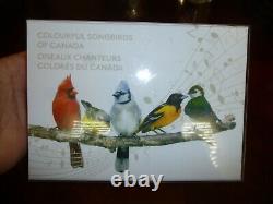 2015 Canada Colourful Songbirds $10 Silver 5-coin Proof Set In Display Case