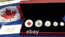 2015 Canada Fine Silver Fractional Set The Maple Leaf! 5 pc 0.9999 fine silver