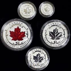 2015 Canada Fine Silver Fractional Set The Maple Leaf! 5 pc 0.9999 fine silver