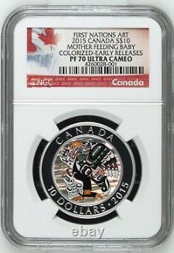 2015 Canada First Nations Art Mother Feeding Baby Color Early Release NGC PF 70