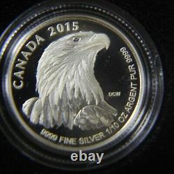 2015 Canada Fractional Silver Bald Eagle Set with Box & COA. 9999