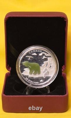 2015 Canada Jade Polar Bear 31.39g Silver Proof With Box & COA
