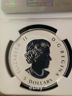 2015 Canada Maple Leaf S$5 Enameled Incuse Reverse Proof Ngc Pf70 1oz Silver