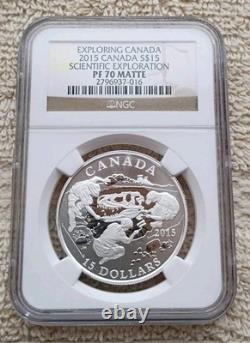 2015 Canada NGC PF 70 MATTE SILVER $15 EXPLORING CANADA Scientific Exploration
