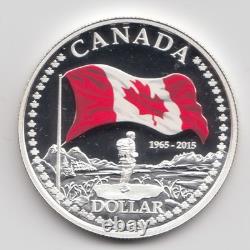 2015 Canada Proof Silver Dollar Canadian Flag 50th Anniversary Colour