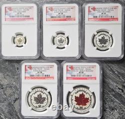 2015 Canada Silver Maple Leaf Fractional Proof Set NGC PF70