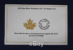 2015 Canada Silver Proof 5 coin set The Maple Leaf in Case with COA (H8/125)
