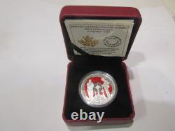 2015 Canada Silver Proof Dollar Flanders Fields Coloured with clam-shell