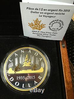 2015 Canada Voyageur Renewed Pure Silver Dollar 2 Oz Proof $1 Masters Club