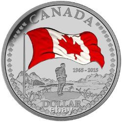 2015 Canadian Flag, 50th Anniversary. 999 Pure Silver Proof 7-Coin Set RCM